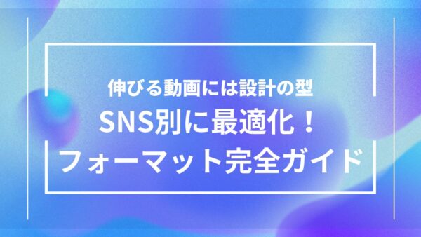 動画の尺・サイズ・構成の最適解｜SNS別フォーマット完全ガイド